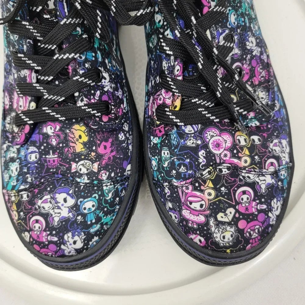 SKECHERS TOKIDOKI Womens 7.5 Shoes Roadies TOKIROADIE Black Multi Sneakers Cute - Picture 3 of 11